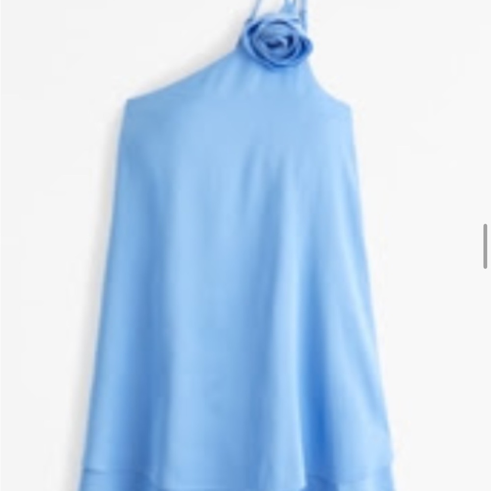 Elegant Blue One-Shoulder Dress